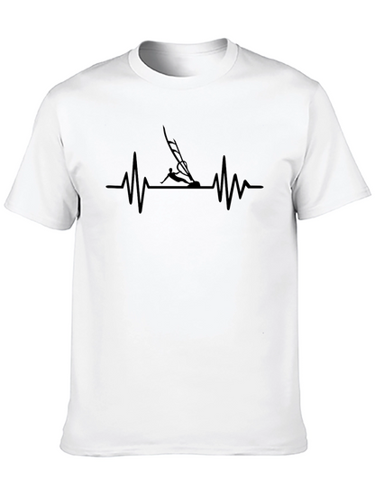 Windsurfing Heartbeat T-Shirt - Black