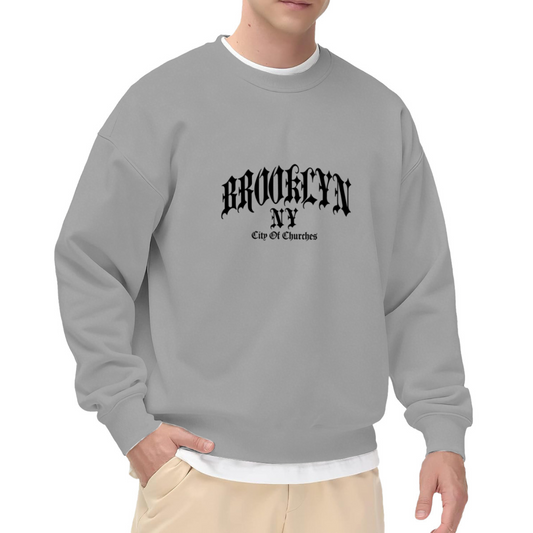 Gothic Brooklyn NY City Letter Crewneck Sweatshirt