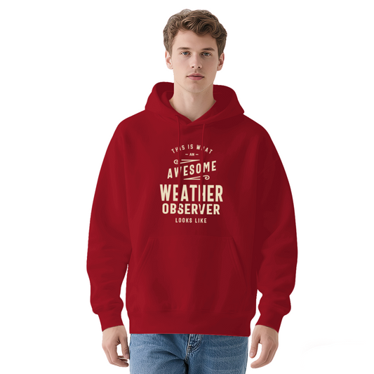 Graphic Pullover Hoodie: Awesome Weather Observer Design, Casual Comfort