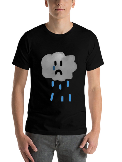 Sad Cloud Graphic Tee - Unisex Black T-Shirt