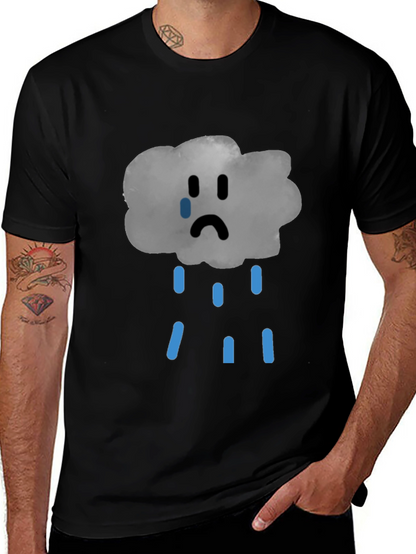 Sad Cloud Graphic Tee - Unisex Black T-Shirt