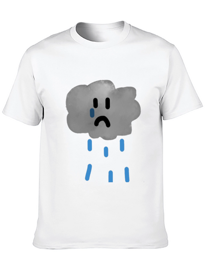 Sad Cloud Graphic Tee - Unisex Black T-Shirt