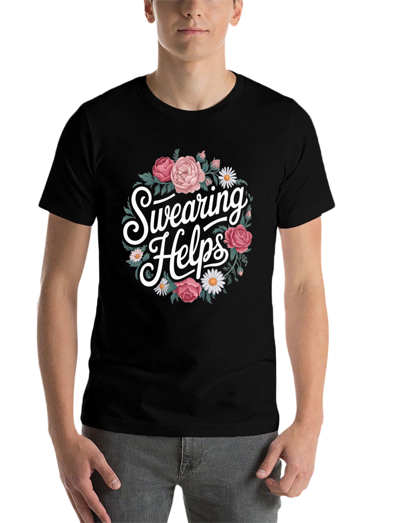 Swearing Helps Floral Graphic T-Shirt