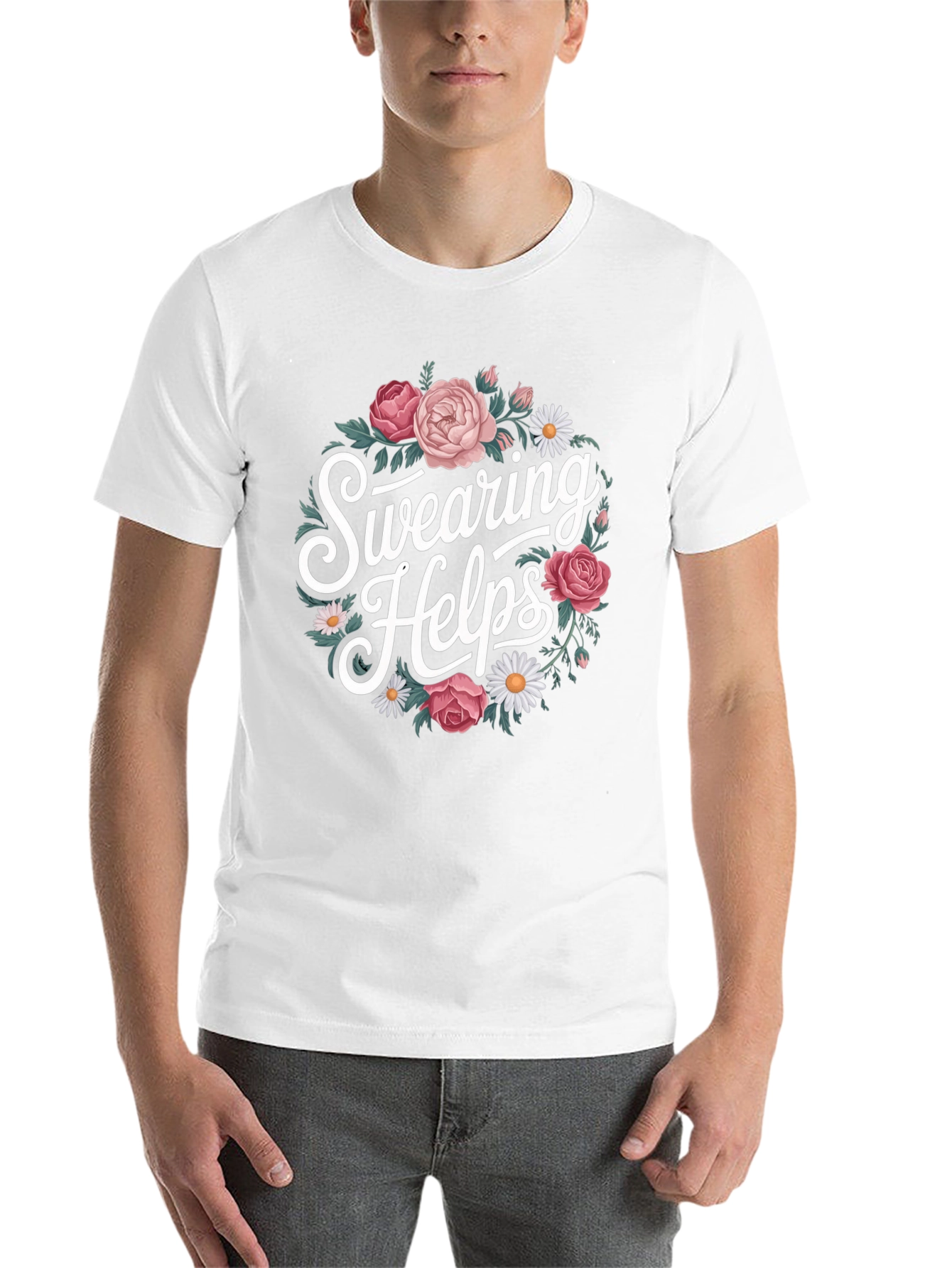 Swearing Helps Floral Graphic T-Shirt