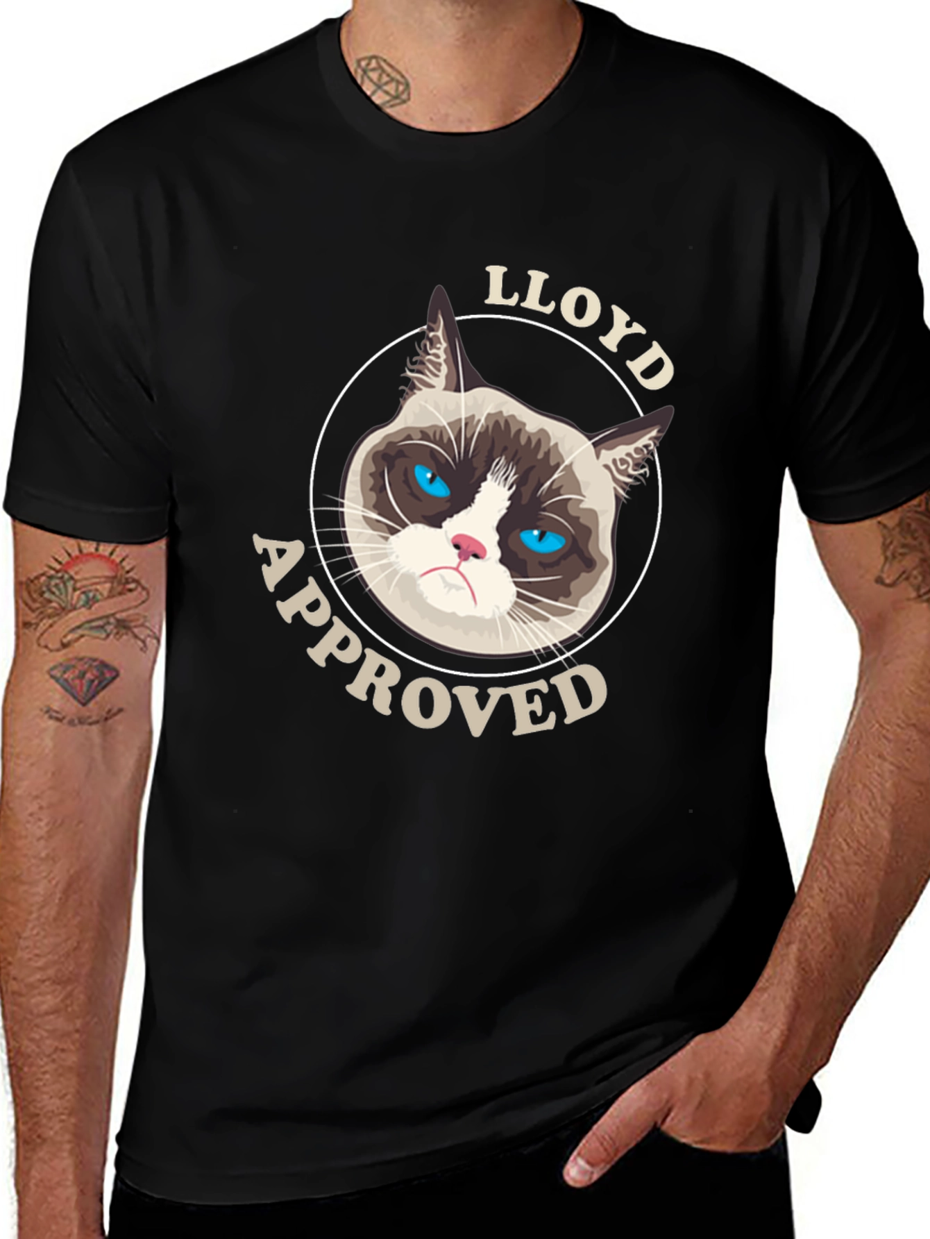 Grumpy Cat Lloyd Approved Black T-Shirt