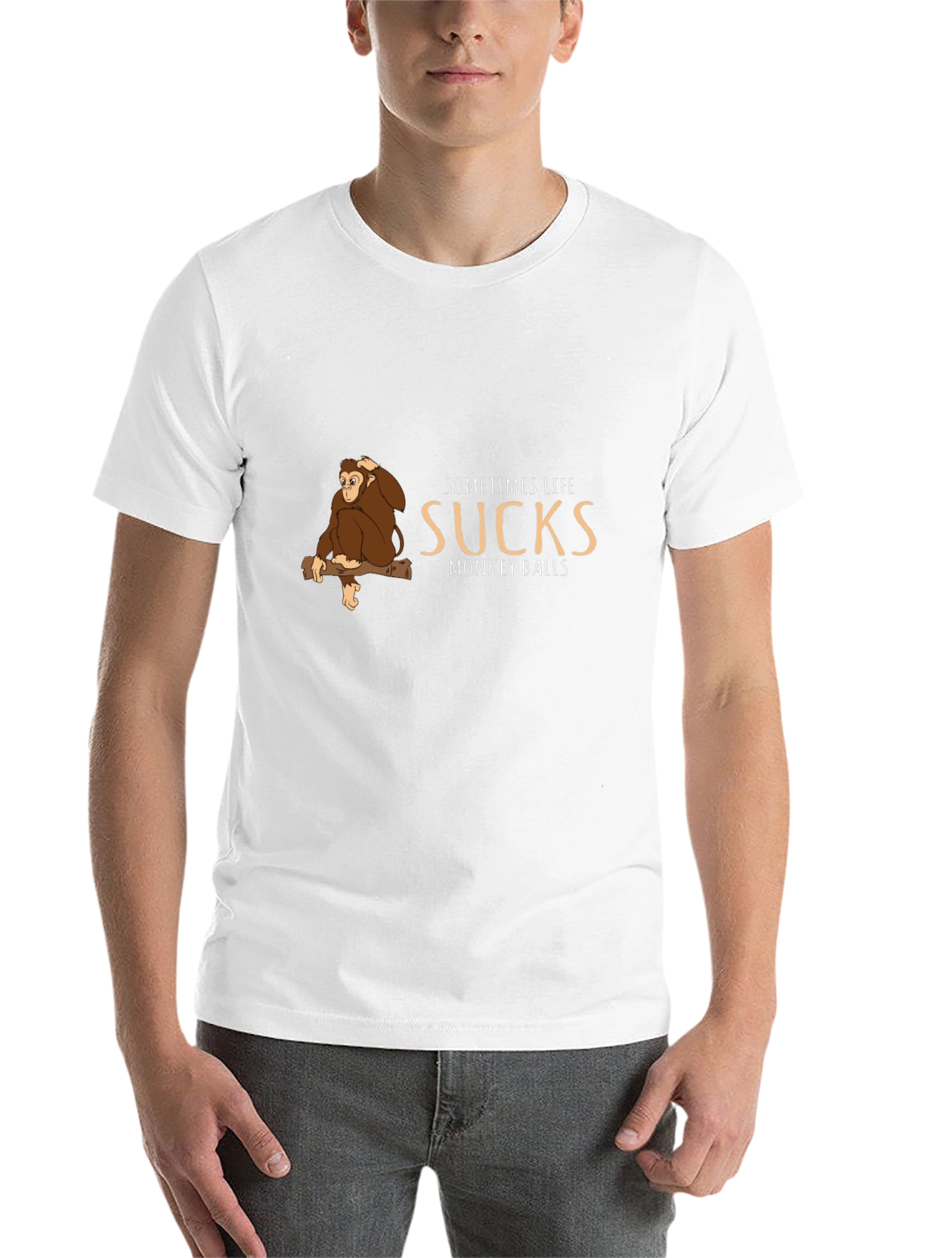 Sometimes Life Sucks Monkey T-Shirt - Funny Graphic Tee