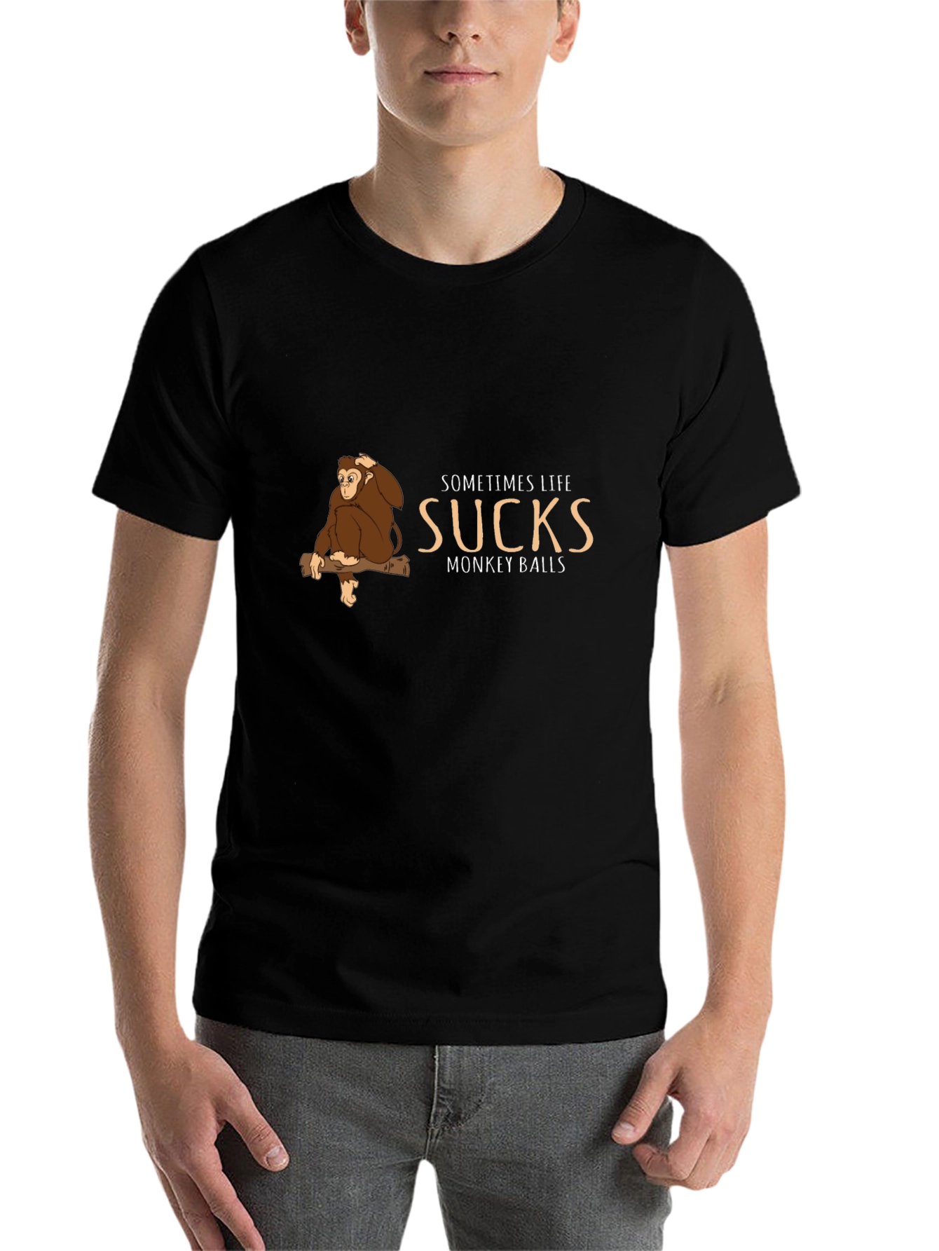 Sometimes Life Sucks Monkey T-Shirt - Funny Graphic Tee