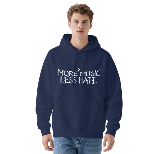 More Music Less Hate Simple Text Unisex Hoodie, Ultra Soft Comfort Street Wear