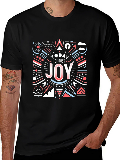 Choose Joy Graphic Tee - Modern Geometric Design