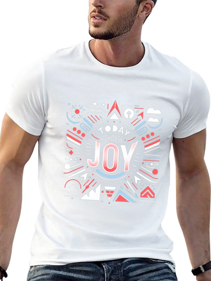 Choose Joy Graphic Tee - Modern Geometric Design