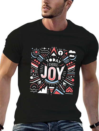 Choose Joy Graphic Tee - Modern Geometric Design