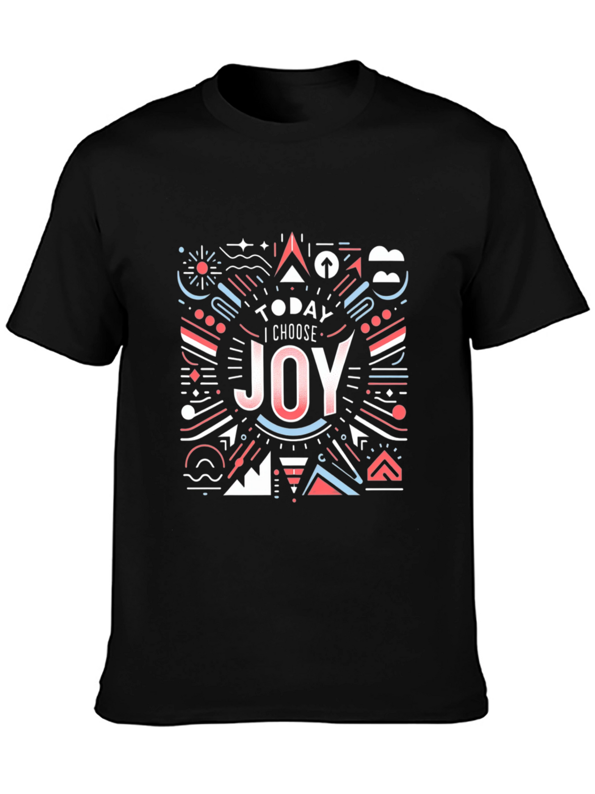 Choose Joy Graphic Tee - Modern Geometric Design