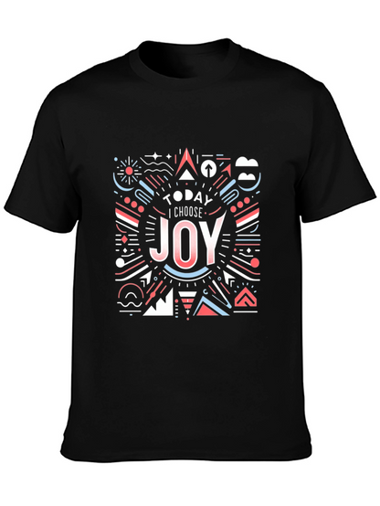 Choose Joy Graphic Tee - Modern Geometric Design