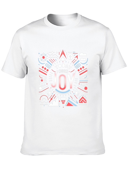 Choose Joy Graphic Tee - Modern Geometric Design