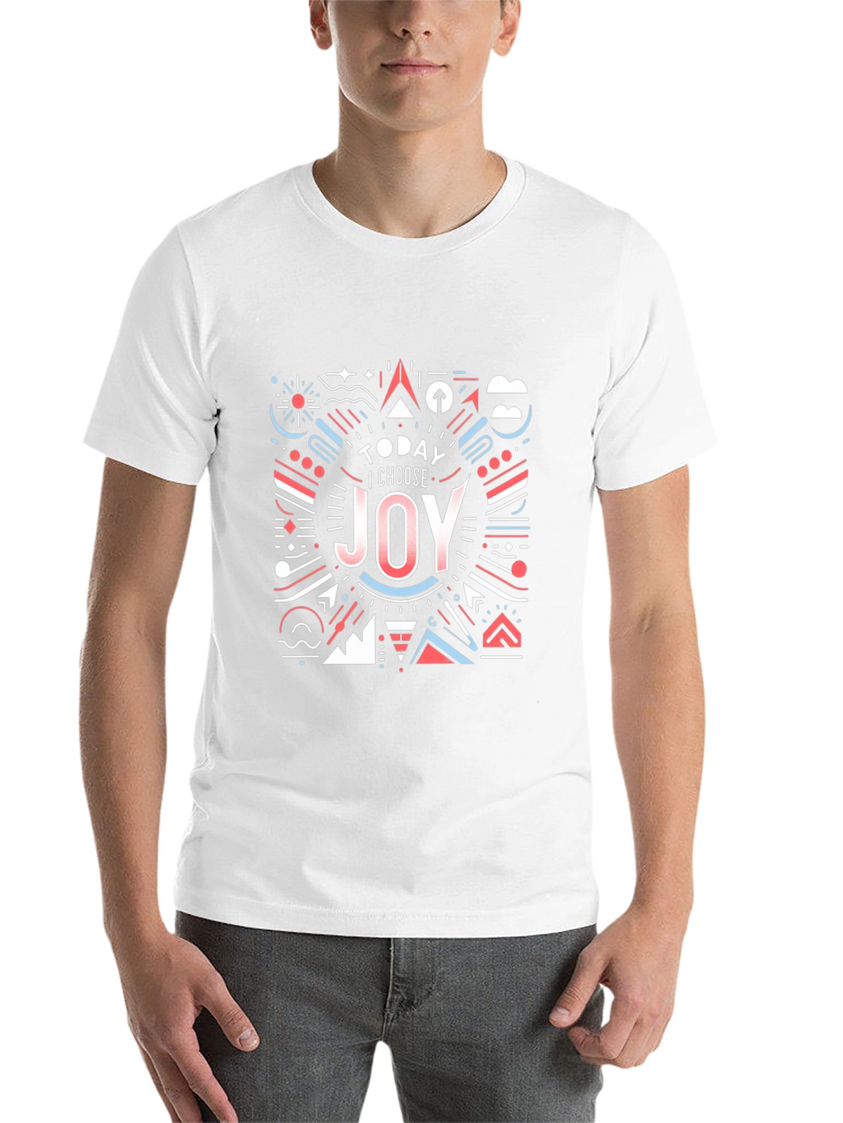 Choose Joy Graphic Tee - Modern Geometric Design