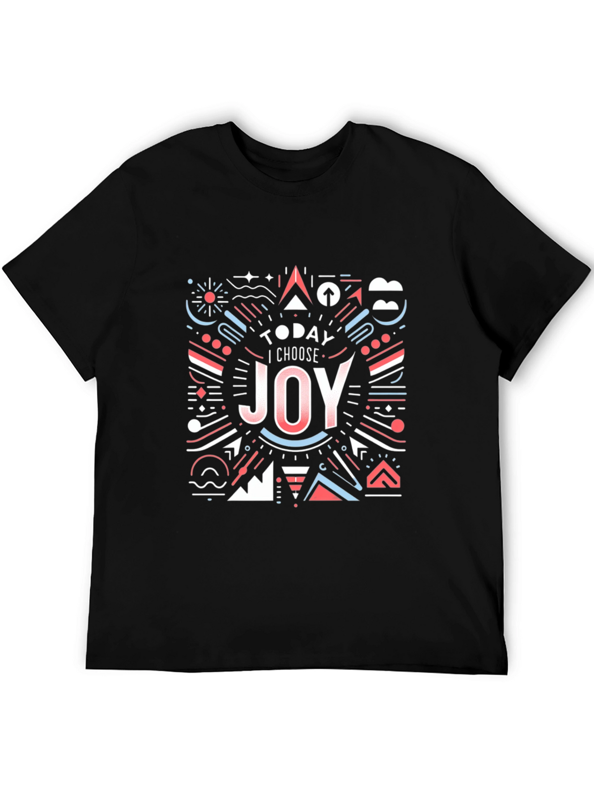 Choose Joy Graphic Tee - Modern Geometric Design