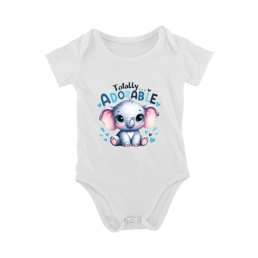 Totally Adorable Big Eyes Baby Elephant Soft Boy Onesie