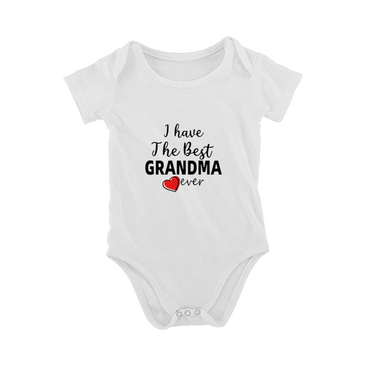 I Have The Best Grandma Ever Heart Print Sweet Baby Onesie