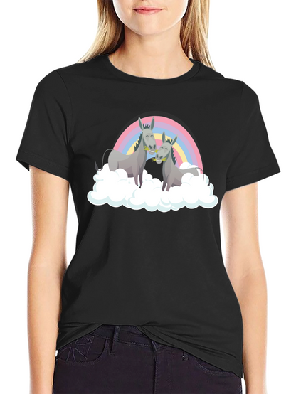 Rainbow Donkey Couple Graphic Tee