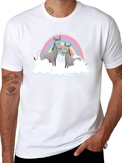 Rainbow Donkey Couple Graphic Tee