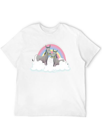 Rainbow Donkey Couple Graphic Tee