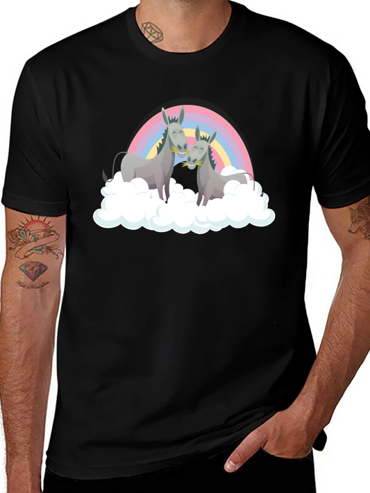 Rainbow Donkey Couple Graphic Tee