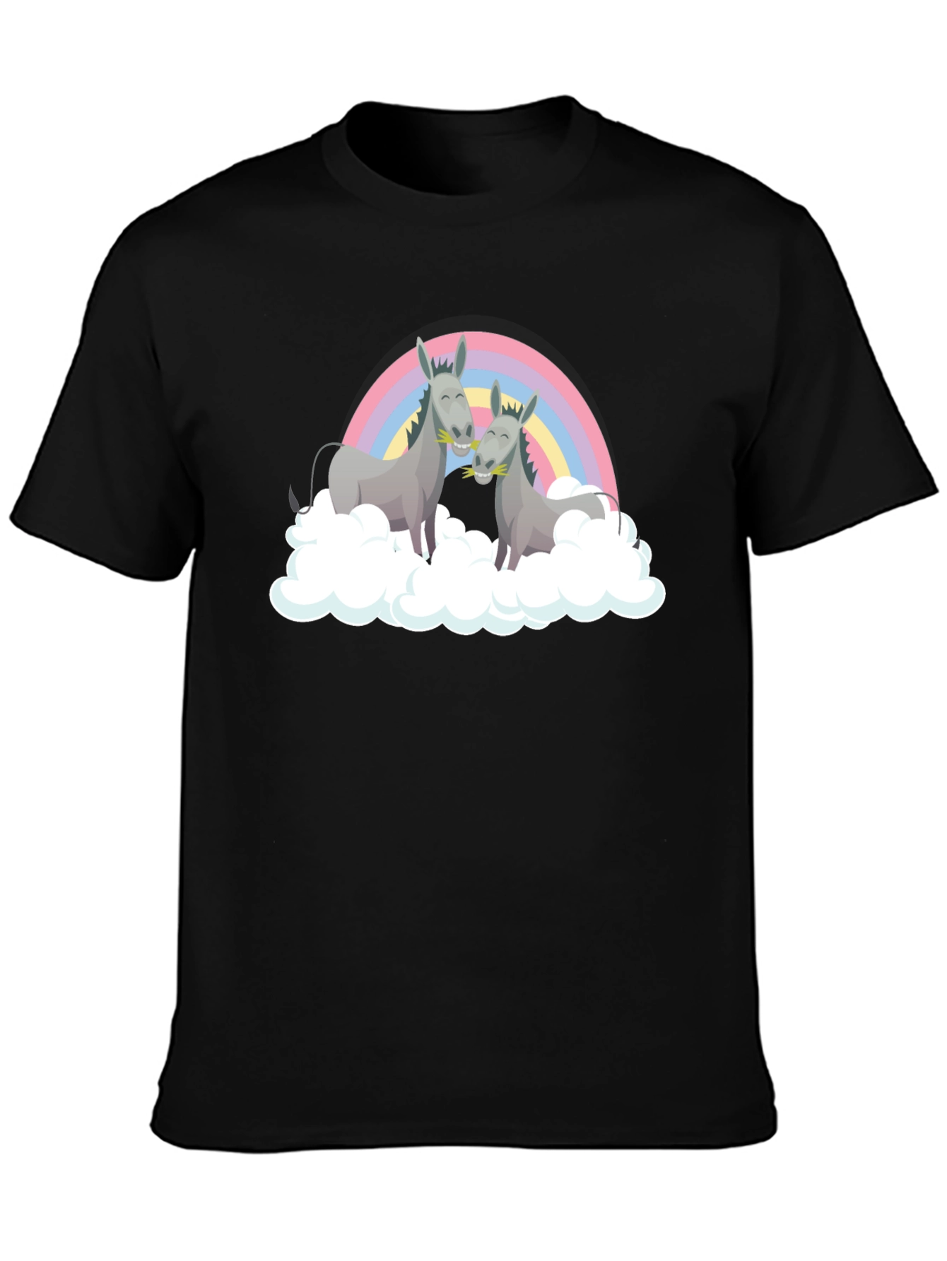 Rainbow Donkey Couple Graphic Tee