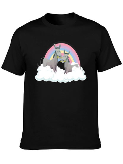 Rainbow Donkey Couple Graphic Tee