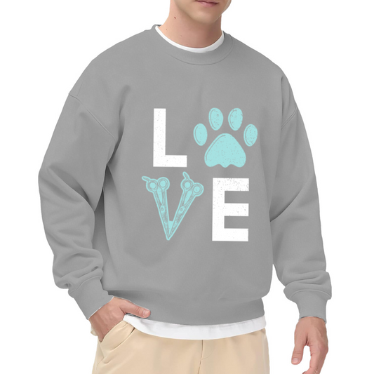 Love Paw Print Grooming Scissors Pet Lover Crewneck Sweatshirt