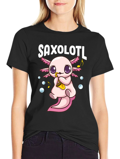 Saxolotl Funny Axolotl Saxophone T-Shirt