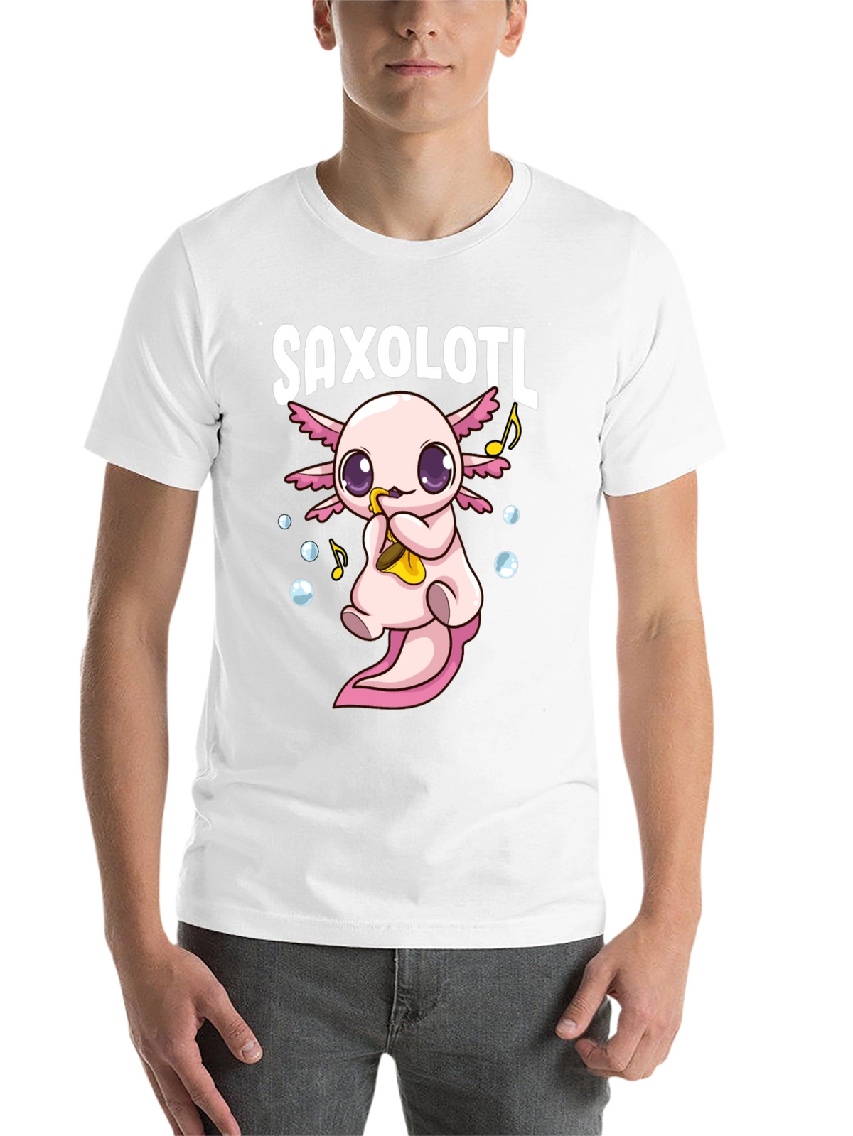 Saxolotl Funny Axolotl Saxophone T-Shirt