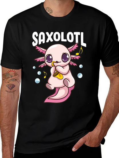 Saxolotl Funny Axolotl Saxophone T-Shirt