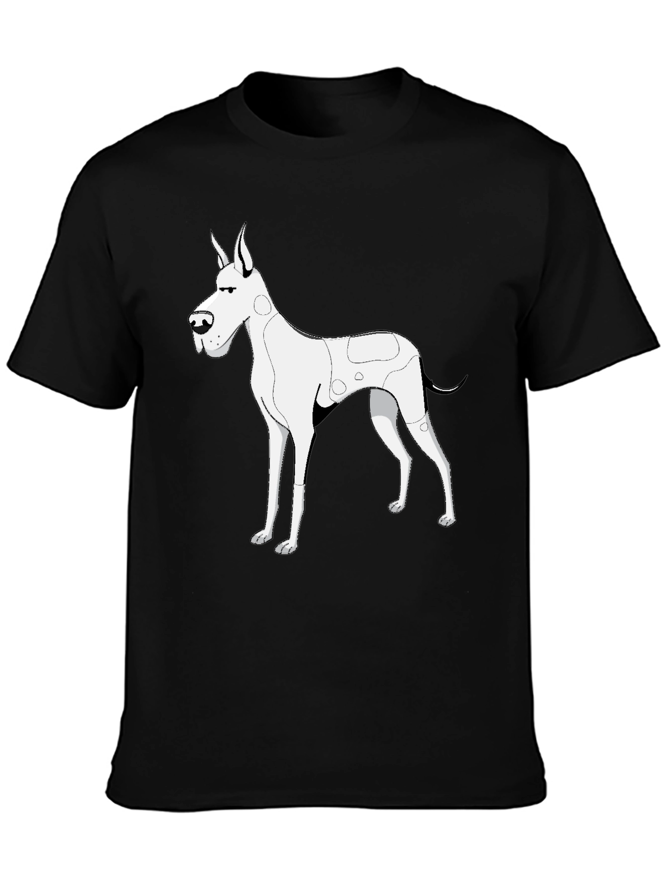 Dog Graphic Tee - Black Cotton T-Shirt