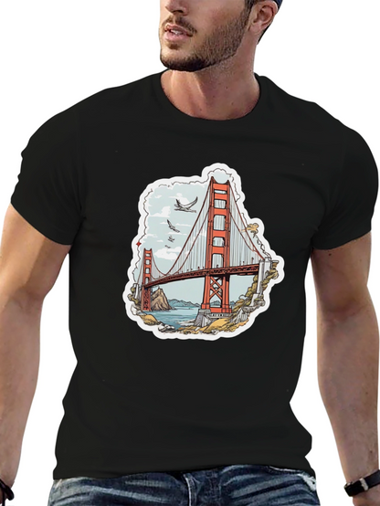 Golden Gate Bridge Graphic Tee - Black T-Shirt