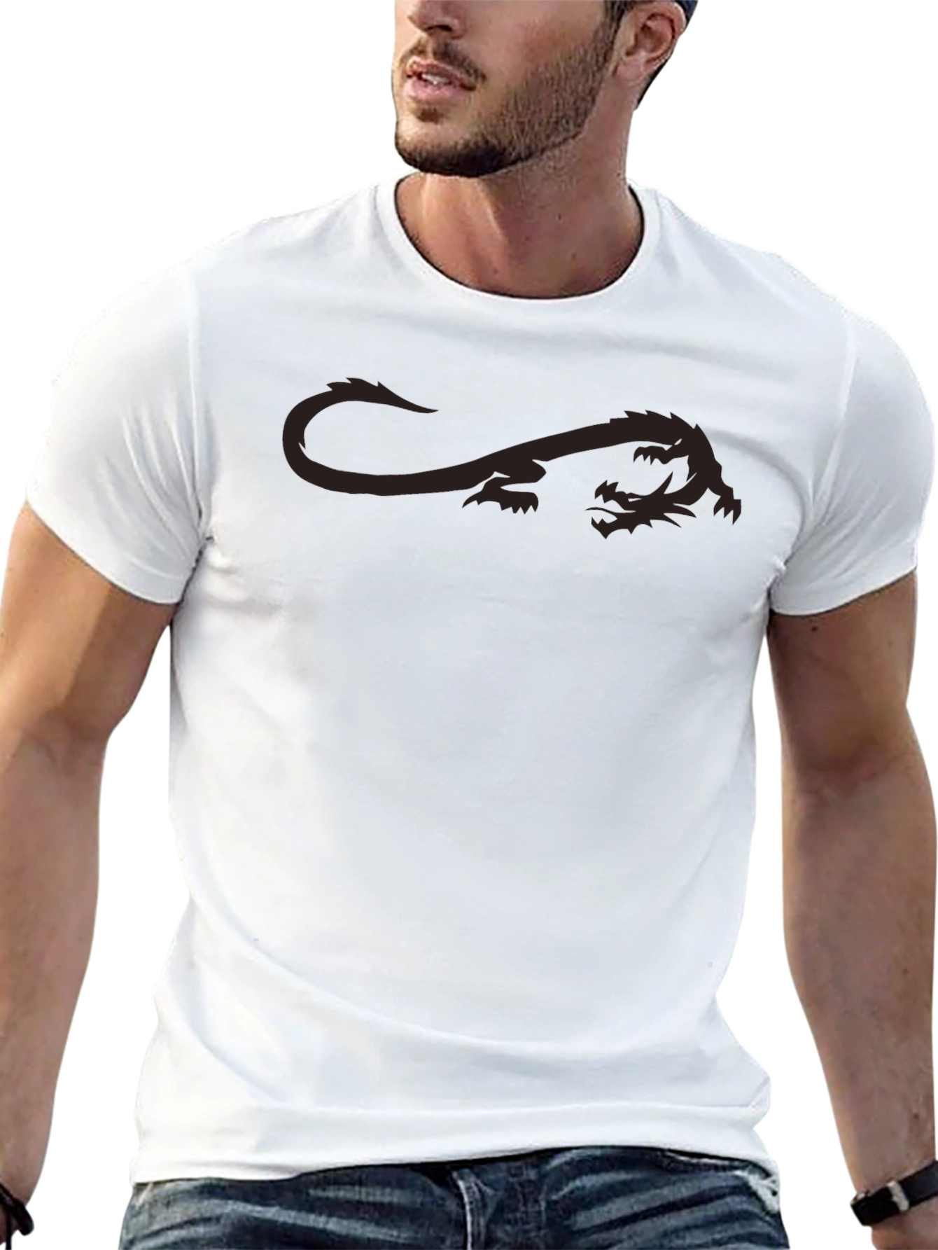 Mens Dragon Graphic T-Shirt - Black