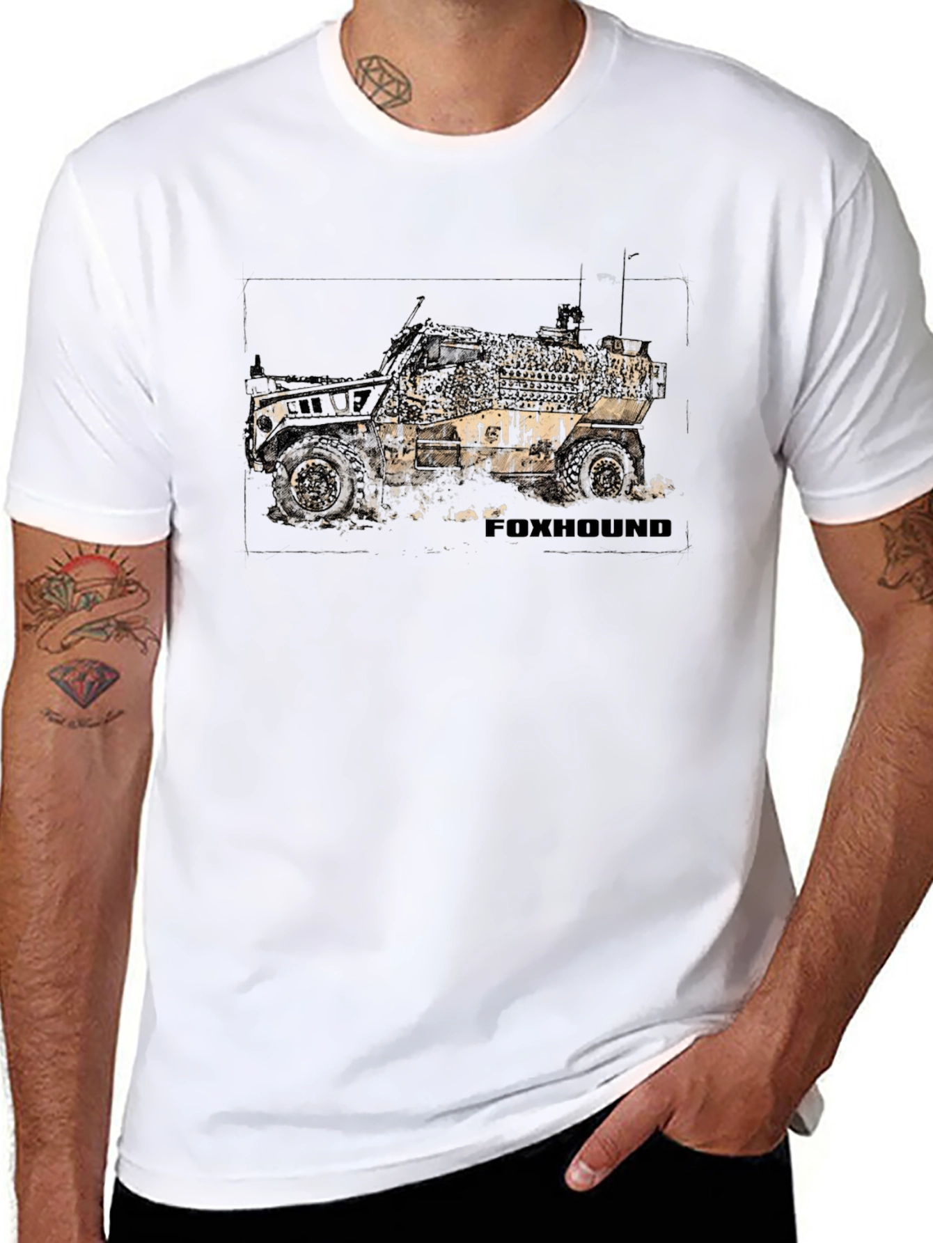 Foxhound Vehicle Graphic Tee - Black Cotton