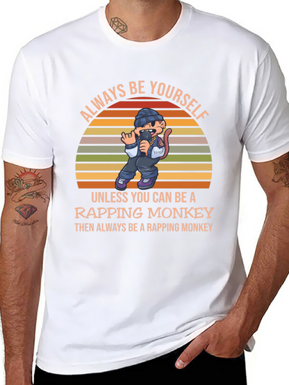 Rapping Monkey Graphic T-Shirt - Be Yourself