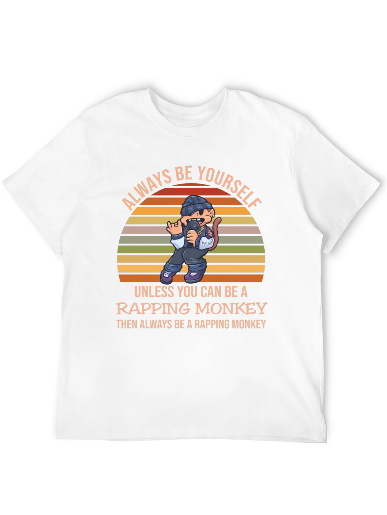 Rapping Monkey Graphic T-Shirt - Be Yourself