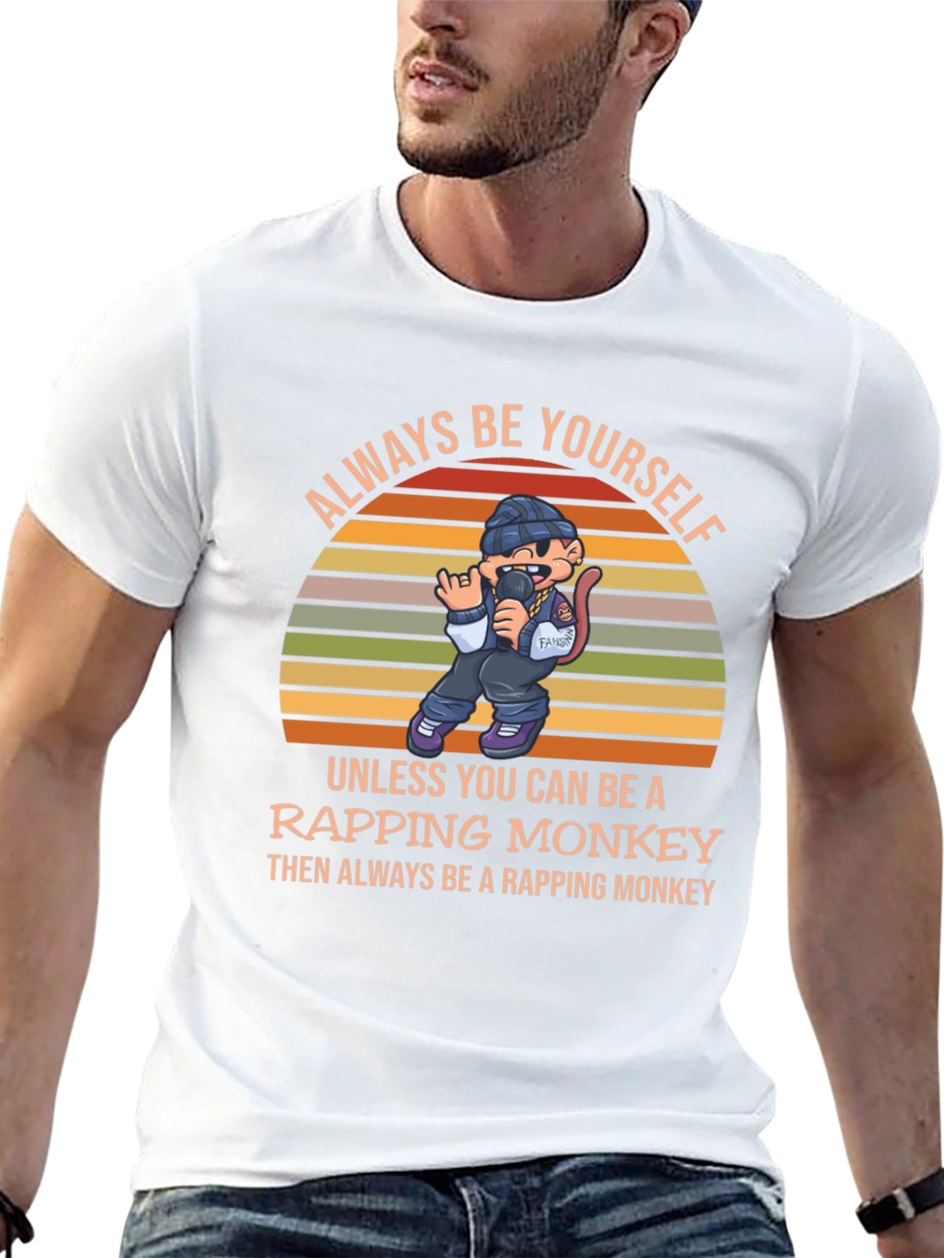 Rapping Monkey Graphic T-Shirt - Be Yourself