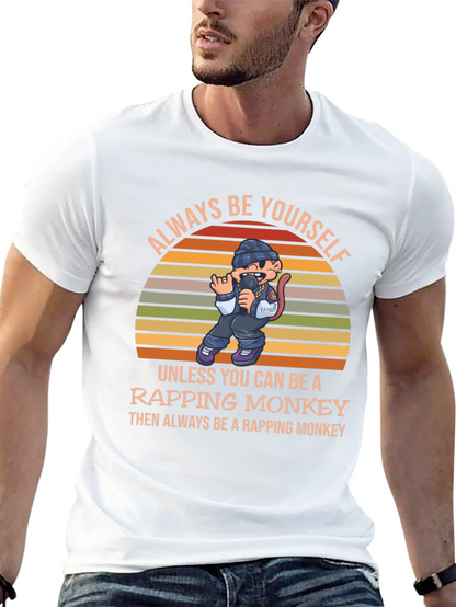 Rapping Monkey Graphic T-Shirt - Be Yourself