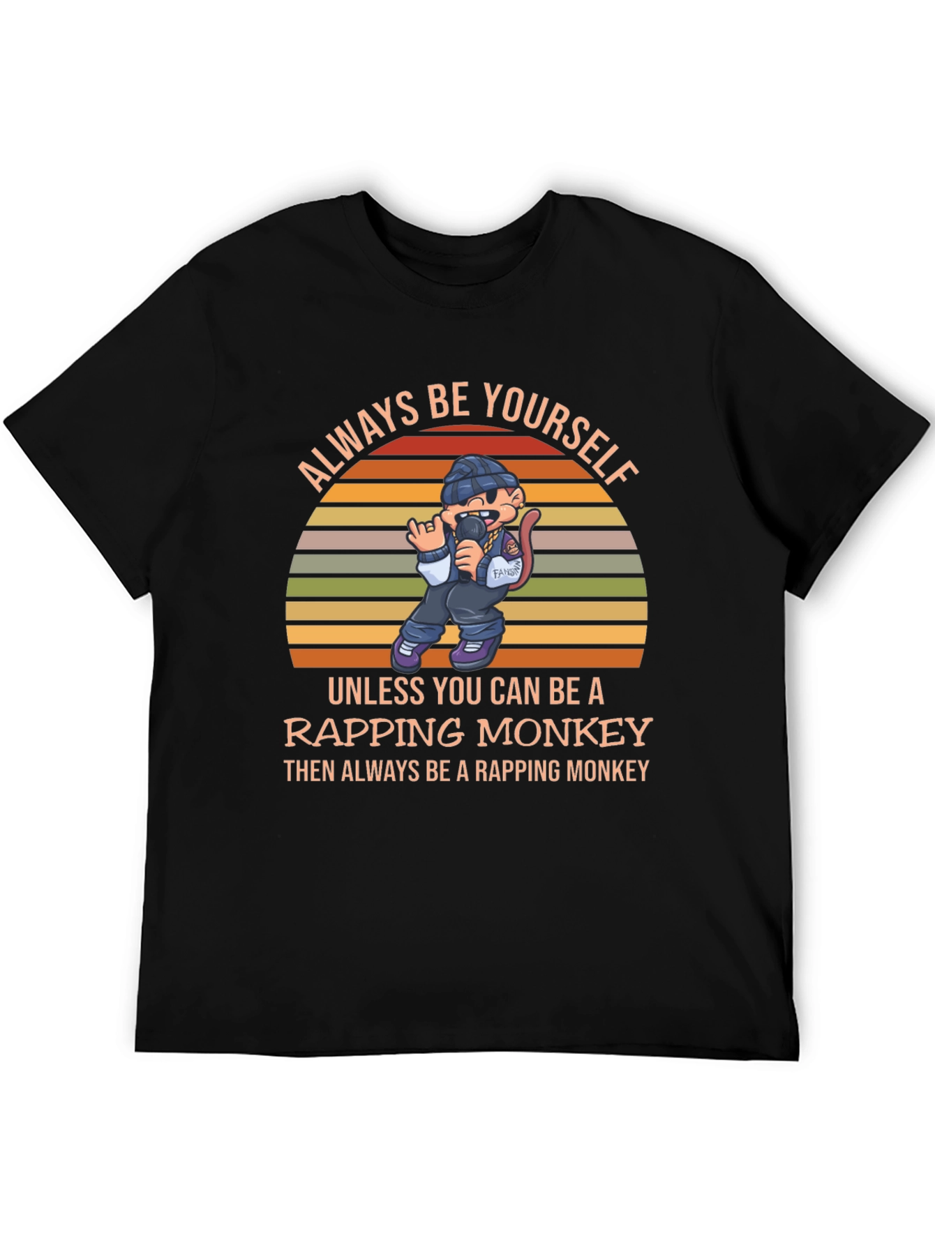 Rapping Monkey Graphic T-Shirt - Be Yourself