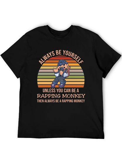 Rapping Monkey Graphic T-Shirt - Be Yourself