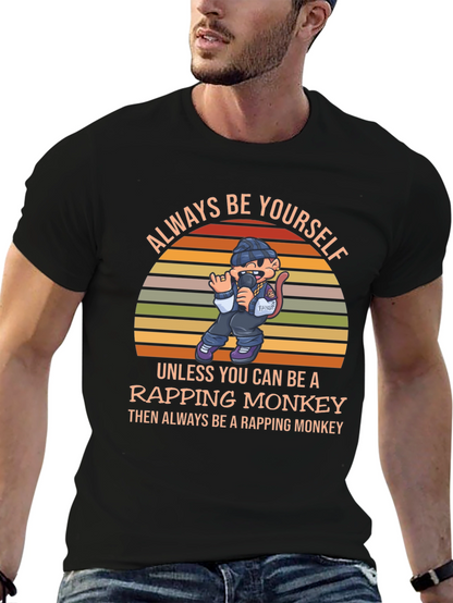 Rapping Monkey Graphic T-Shirt - Be Yourself