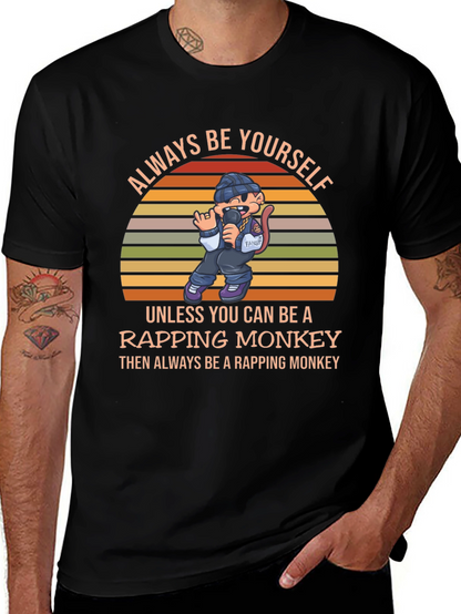 Rapping Monkey Graphic T-Shirt - Be Yourself