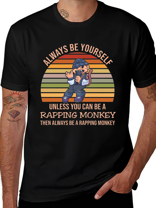 Rapping Monkey Graphic T-Shirt - Be Yourself