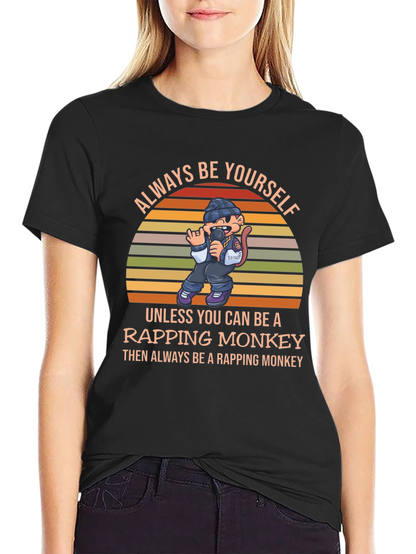 Rapping Monkey Graphic T-Shirt - Be Yourself
