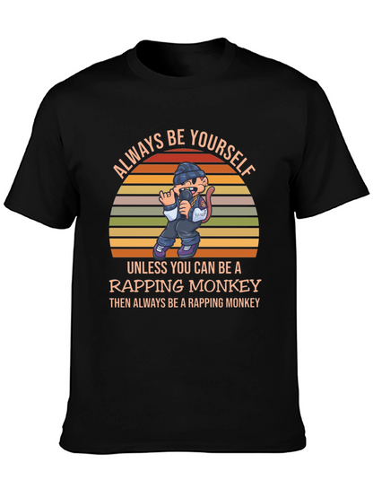 Rapping Monkey Graphic T-Shirt - Be Yourself