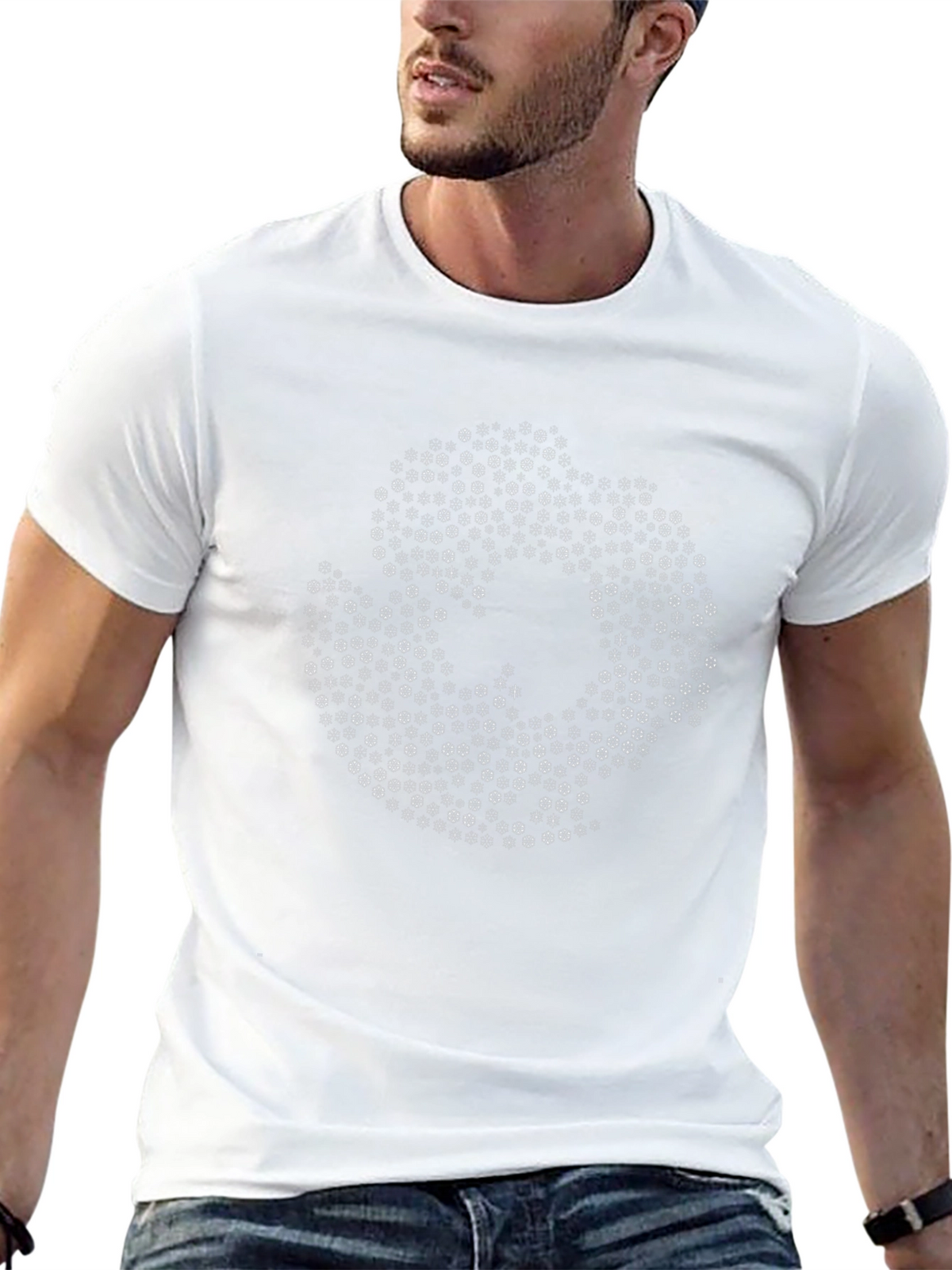 Abstract Geometric Graphic Print Black T-Shirt