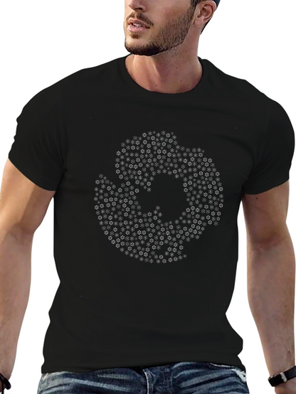 Abstract Geometric Graphic Print Black T-Shirt