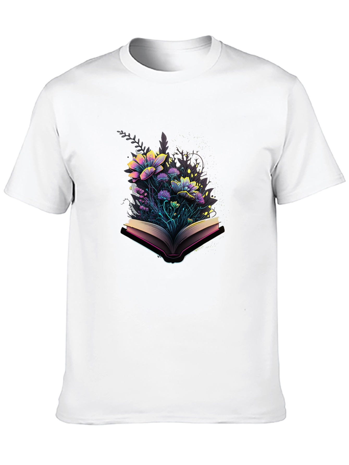 Floral Book T-Shirt - Literary Style